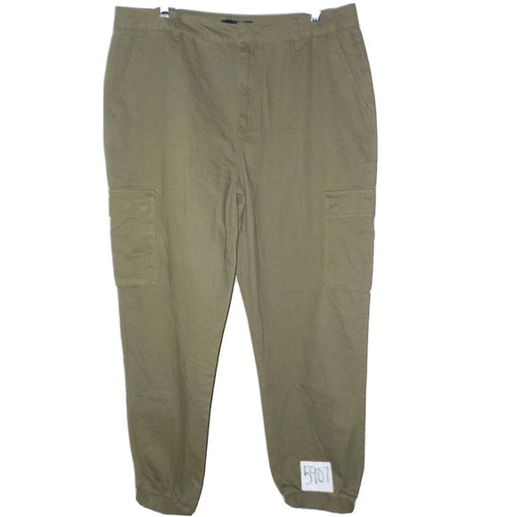 Forever 21 4 Pocket Cargo Pants Olive Green Elastic Cuff Womens (36x28) - Picture 1 of 6